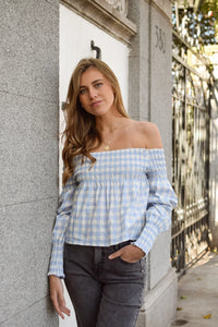 BLUSA VICHY LIGHT BLUE