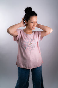 BLUSA ALGODÓN LINO ROSA